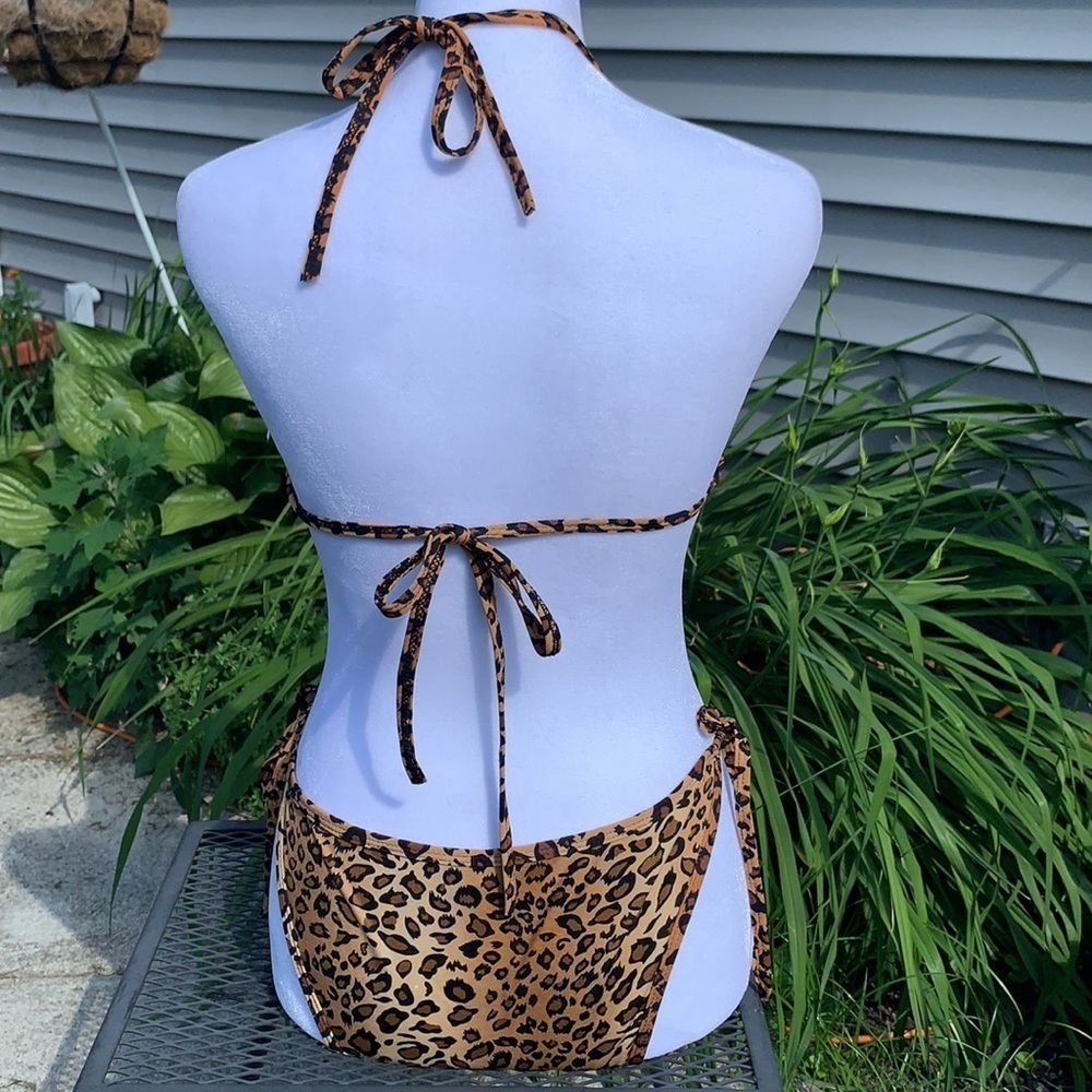 Leopard Print String Bikini - Picture 3 of 7